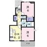 クローバー　ポンドＥ 2DKの間取り