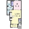 アンフィニ　プレジール 1LDKの間取り