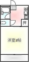 エルソルSHIDO 1Kの間取り
