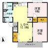 グランハイツ屋島 2LDKの間取り