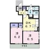 シャイニング　ローズＡ棟 2DKの間取り