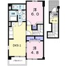 ベル・ソレイユＢ 2DKの間取り