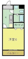 カーサ・ハマ 1Kの間取り