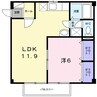 トラッド　木田谷Ⅲ 1LDKの間取り