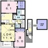 アチェロ・クオーレ 2LDKの間取り