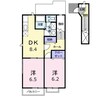 セナングＢ 2DKの間取り