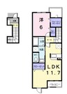 シェーンベルク土器Ｂ 1LDKの間取り
