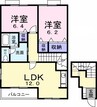 ドリーム　ヴィレッジＢ 2LDKの間取り