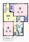 サンパティーク　Ａ 2DKの間取り