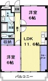 マリッチ宇野 2LDKの間取り