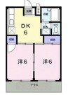 ハイツ香南 2DKの間取り