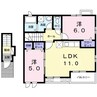 ハーヴェスト袖村　Ｃ 2LDKの間取り