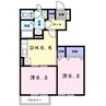 ヌーベル・シャトウ　Ａ 2DKの間取り