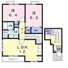 サンライズ・ｋ　Ａ棟 2LDKの間取り