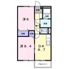 ハイツマル木　Ｂ 2DKの間取り