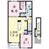 カーサ・ルーチェＢ 2LDKの間取り