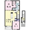 カーサ・ルーチェＢ 2LDKの間取り