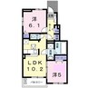 ポルテ・ボヌール 2LDKの間取り