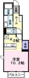 コート・ヤードⅡ　Ａ 1Rの間取り