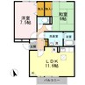 グレイスフルＹ　Ａ棟 2LDKの間取り