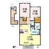 ルーエ 2LDKの間取り