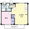 シティハイツ川地 1LDKの間取り