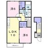 バンブー　フォレスト 2LDKの間取り