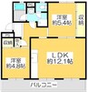 ヴィラナリー屋島6号棟 2LDKの間取り
