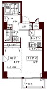 コリドール中央 1LDKの間取り