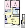 シンフォニー土器 2LDKの間取り