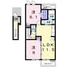 シャンテル 2LDKの間取り