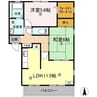 パインズコート新居　E棟 2LDKの間取り