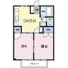シュープ三条 2Kの間取り