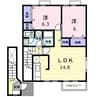 トゥジュールＥ 2LDKの間取り