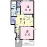 ルークス　勇峰Ｄ 2DKの間取り