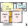 サンタウン円座 E棟 2LDKの間取り