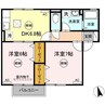 サンタウン円座 E棟 2LDKの間取り