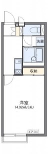 レオネクスト太田上町茶園 1Kの間取り
