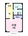 メイプルハイツ 1Kの間取り