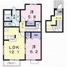 グラスランド　レジデンス　Ｆ 2LDKの間取り