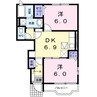メゾン・アルカンシエルＣ 2DKの間取り