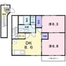サイドヒル　Ａ 2DKの間取り