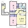サンルート堂山Ａ 2LDKの間取り