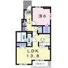 メゾンリヴィエールＬ 1LDKの間取り