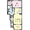 オアシス今津Ａ 1LDKの間取り