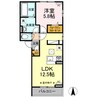 ロータスⅡ　B棟 1LDKの間取り