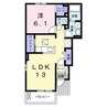 ブルースカイＡ 1LDKの間取り