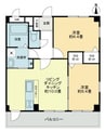 フォブール山地 2LDKの間取り