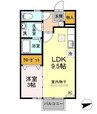 リビングタウン伏石　B棟 1LDKの間取り
