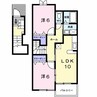 レユシール 2LDKの間取り